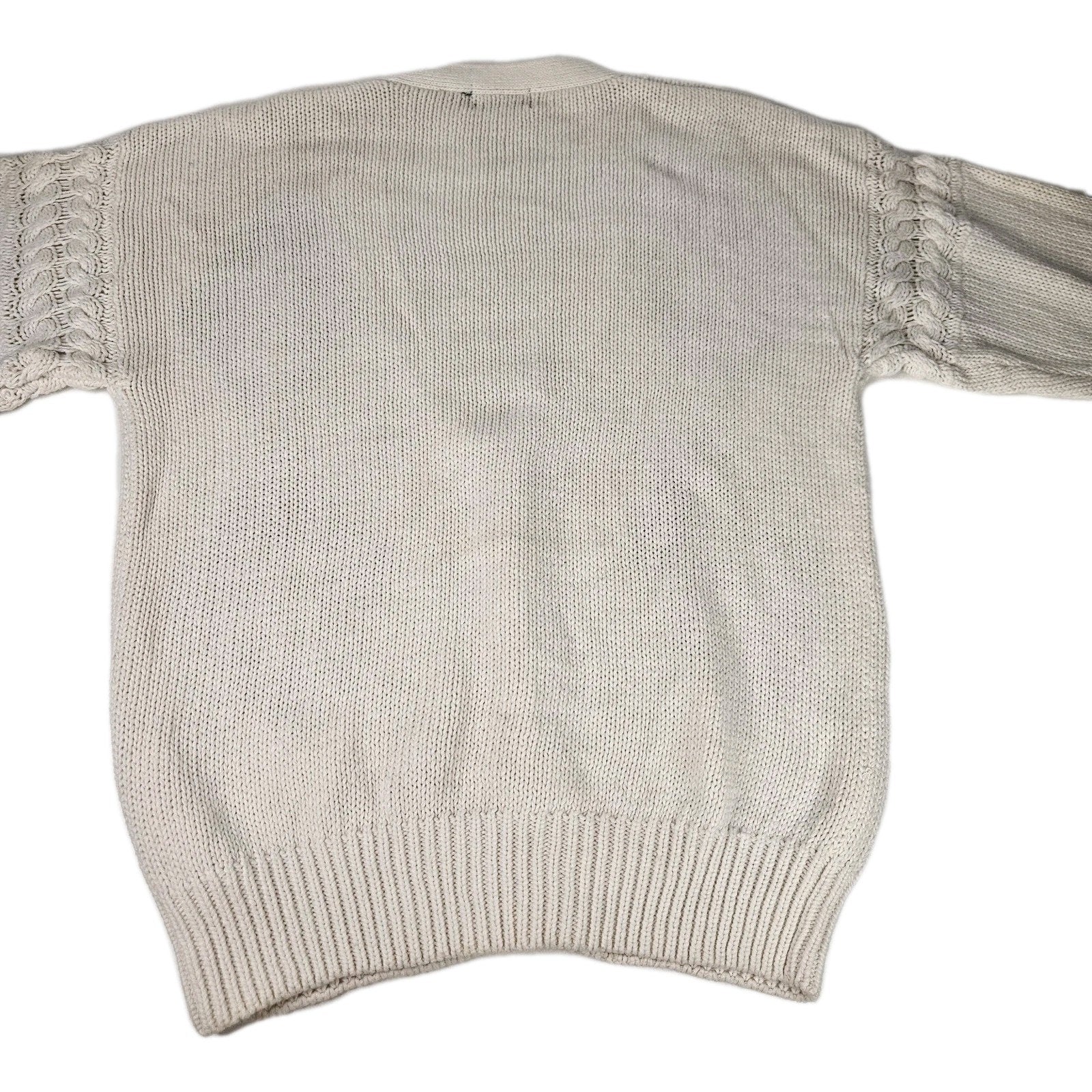 Structure Vntage Ivory Chunky Knit Sweater Cardigan Large Oversized Cottage