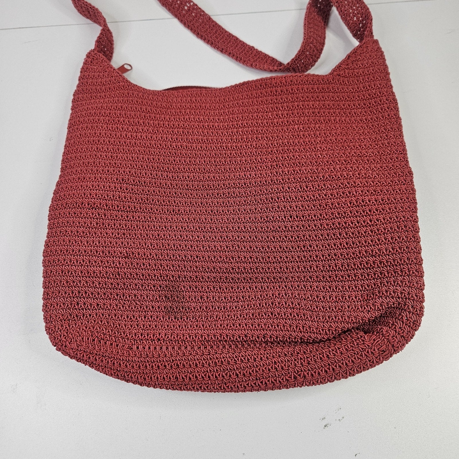 Capelli Straworld Red Crochet Ladies Bag Purse Boho Bohemian Lined Shoulder Bag