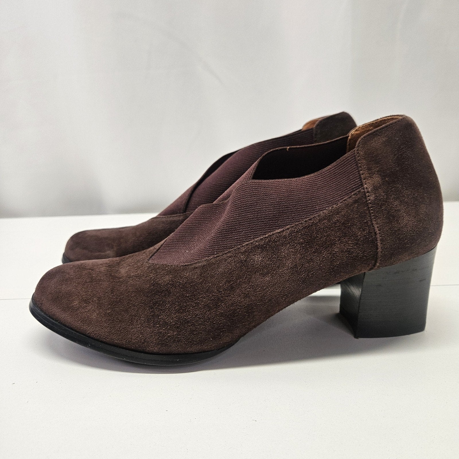 L'Amour Des Pieds Pirisa Suede Booties Ankle Boots Size 8.5 M Chocolate Brown