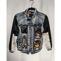 Elite Premium Denim Mocha Jacket Kids 10-12 Patches Streetwear