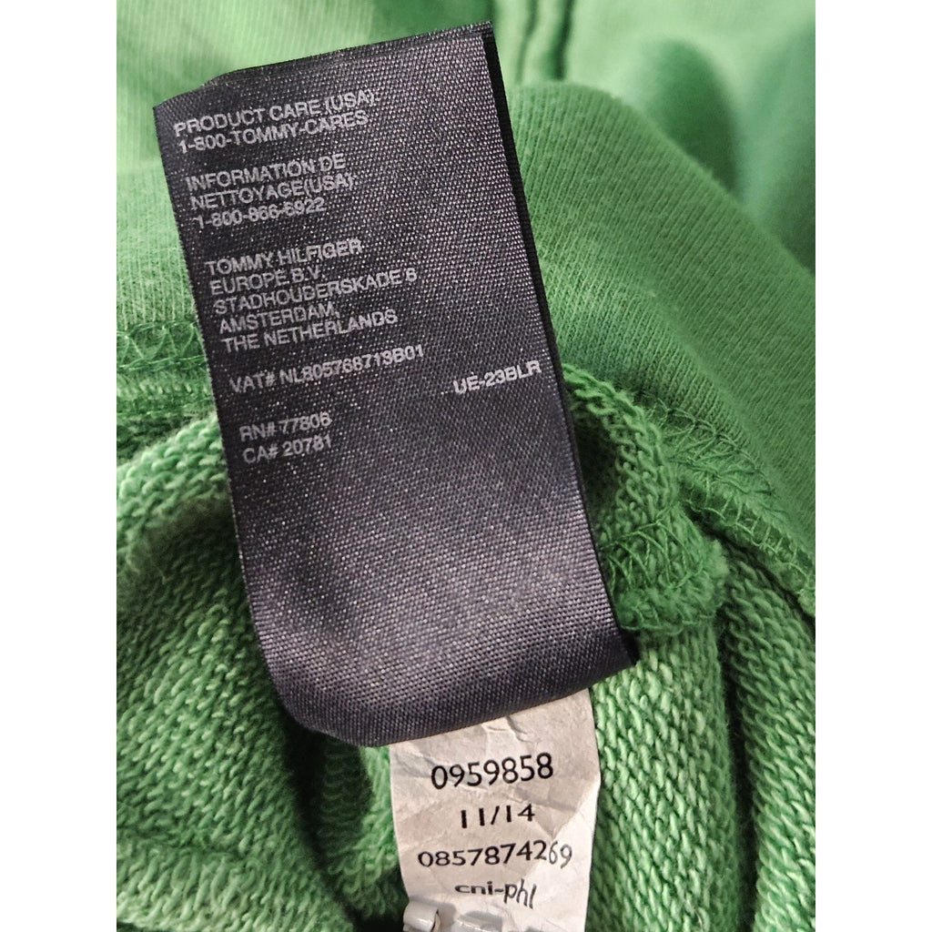 Tommy Hilfiger Men's Big Logo Full Zip Hoodie Size XL Green Navy Letters