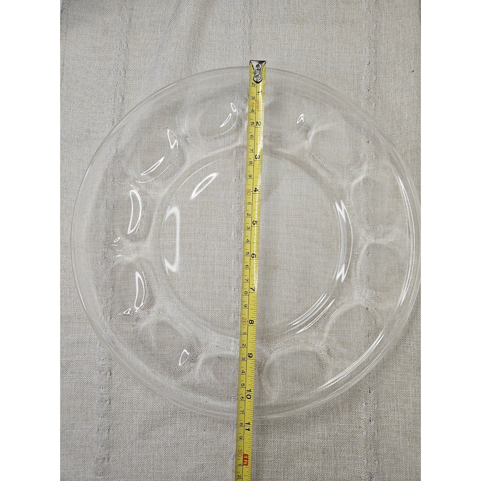 Vintage Pyrex Originals Clear Glass Platter Dinner Plate 11” Thumbprint