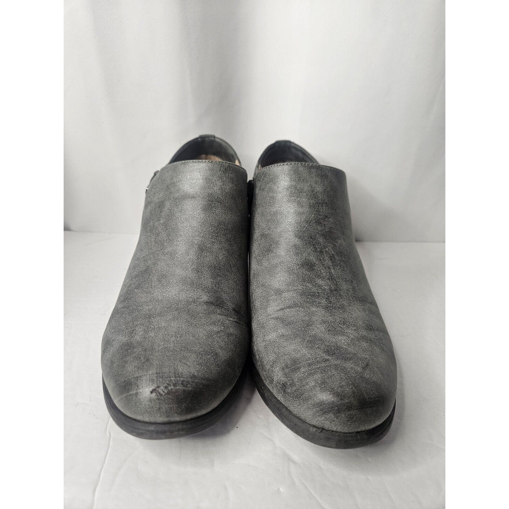 Soul By Naturalizer Campus Grey Leather Ankle Boots Women’s Size 10M Side Zip
