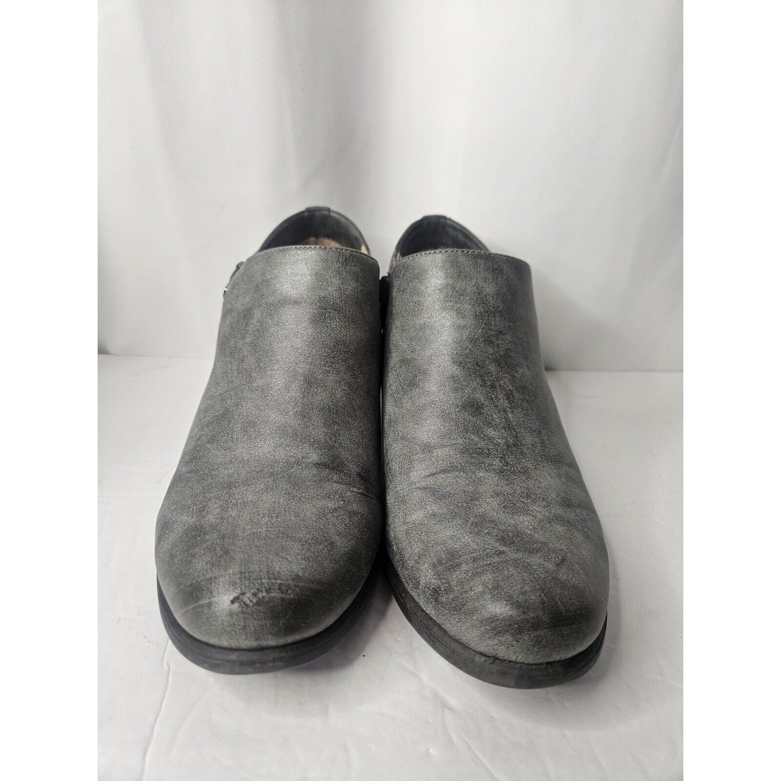 Soul By Naturalizer Campus Grey Leather Ankle Boots Women’s Size 10M Side Zip
