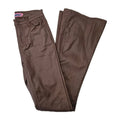 Edikted Women's Brown Shiny Denim Pant Flared Jeans High Rise Small Y2K Stretch