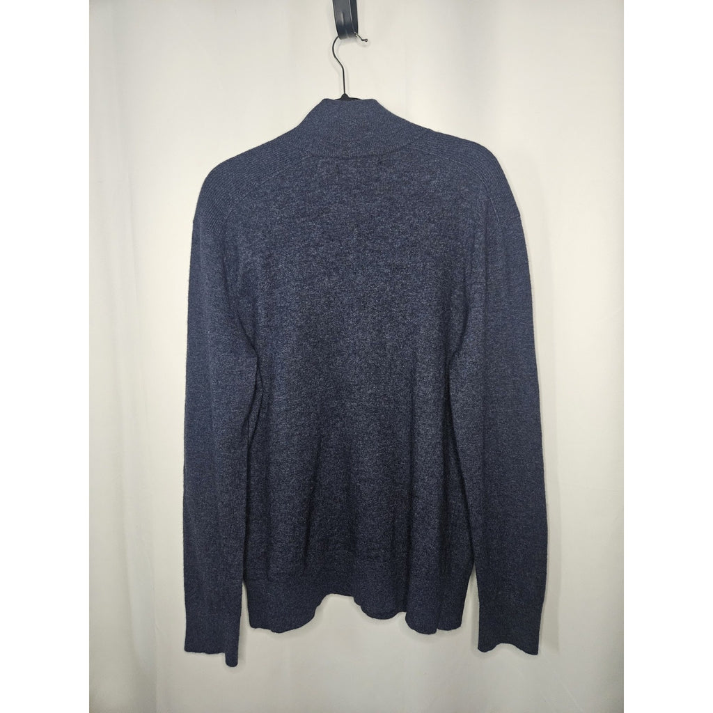 Banana Republic Men's Italian Yarn Wool Blue Henley Style Sweater Size Large