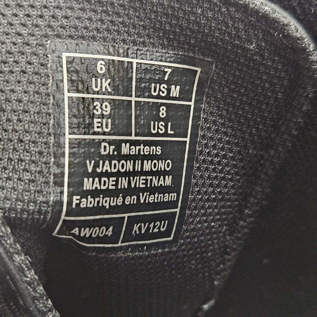 Dr. Martens V Jadon II Mono Platform Black Vegan Unisex Boot Mns 7 Womns 8