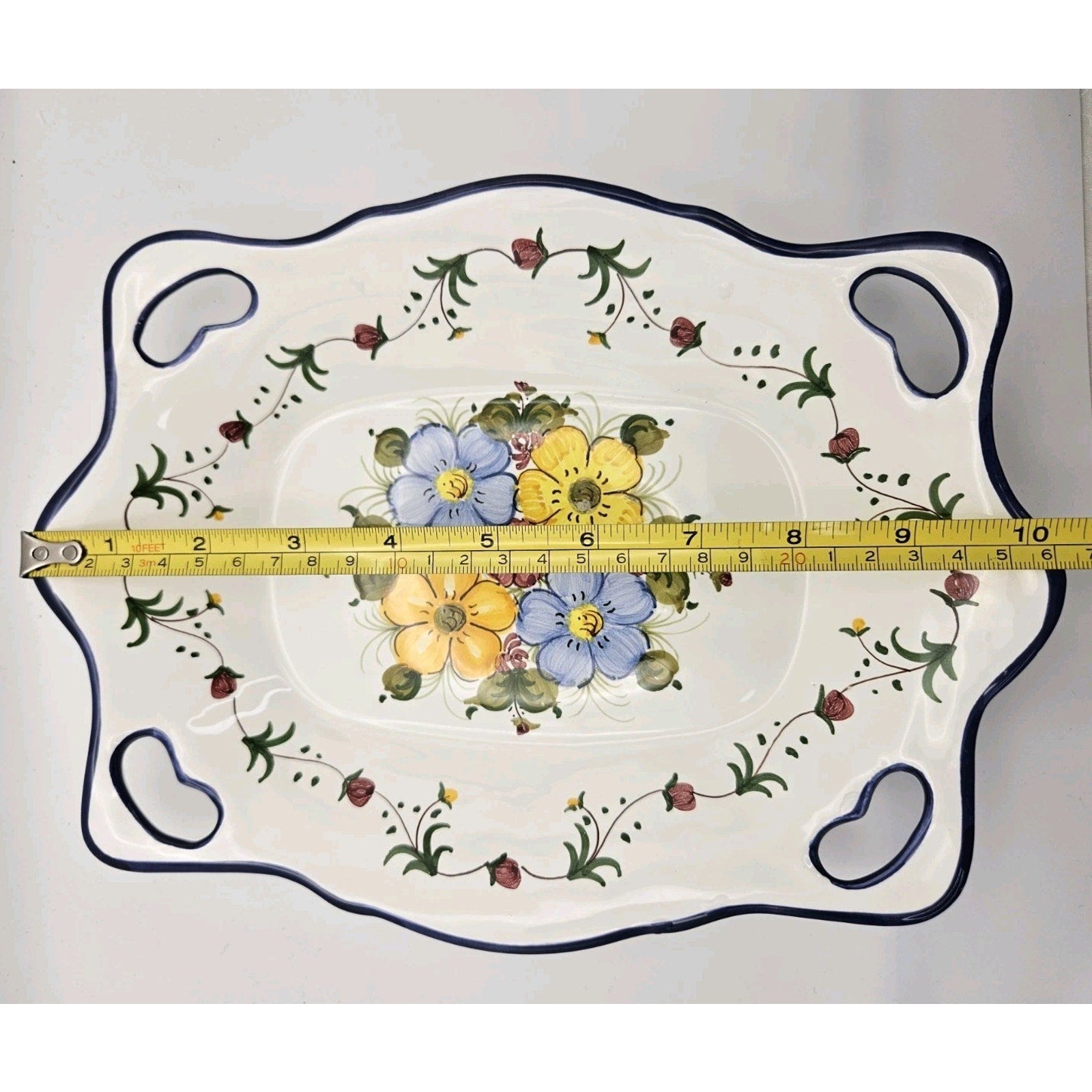 Ceramica Albalat Spanish Pottery Hand-Painted 10.5" Serving Platter Wall Plate