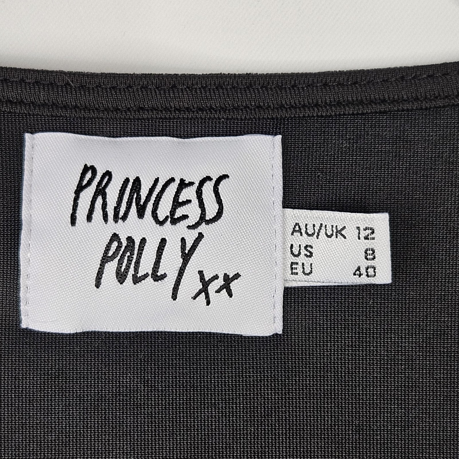 Princess Polly Black Velvet Embers Mini Dress US 8 UK 12 Gothic Glam Y2K