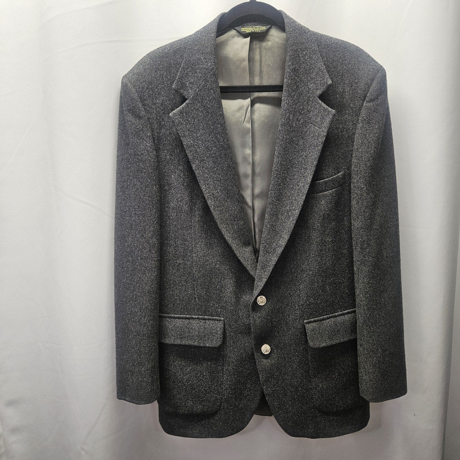 100% Pure Wool Jacket Blazer Coat USA Made VTG By BROOKE & DEANE 40R