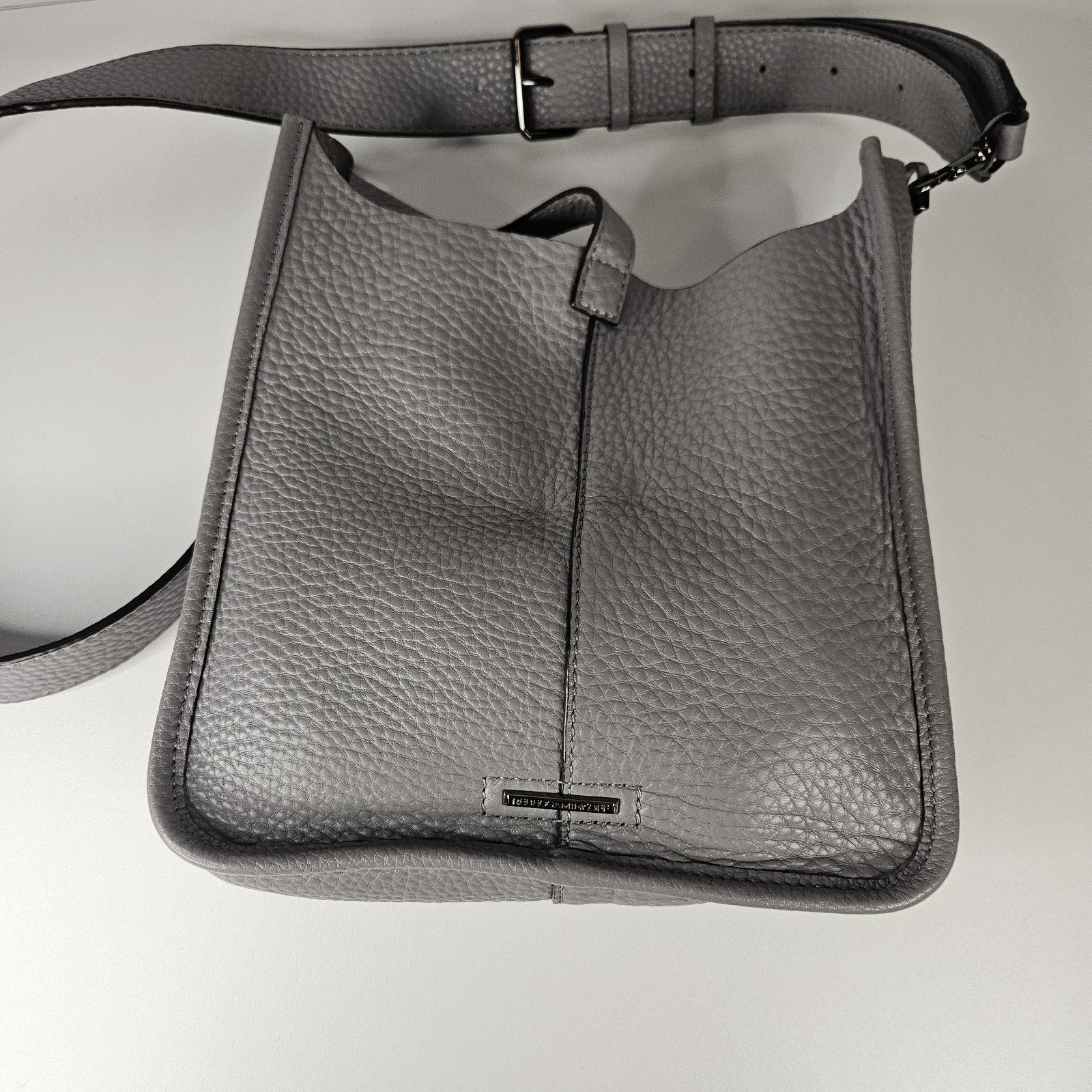 Rebecca Minkoff Unlined Feed Leather Crossbody Bag Gray Studded