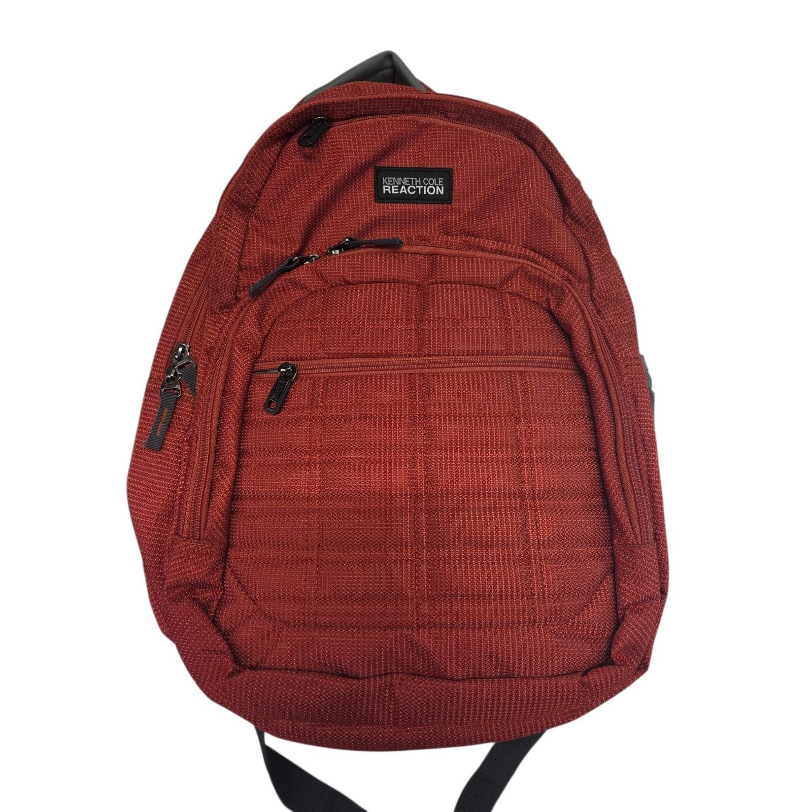Kenneth Cole Reaction 19" Backpack 15.6" Laptop Pocket Red Gray Textured