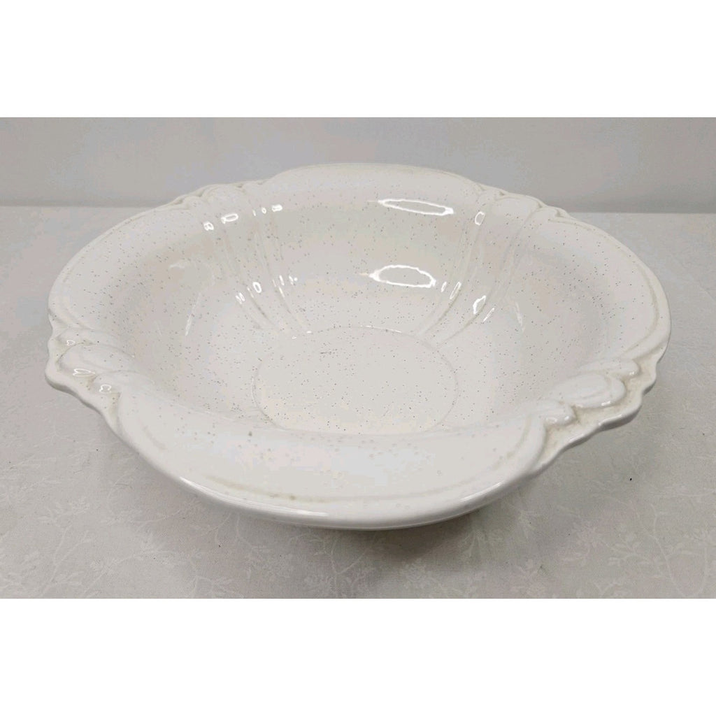 Vintage Treasure Craft Cream Pottery 11" Serving Bowl Lob Handles USA Made