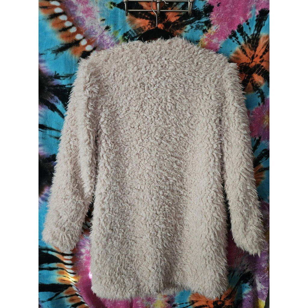 BB Dakota Soft Spot Faux Fur Coat, Women's Size XS, Tan/Off White Lined Jacket
