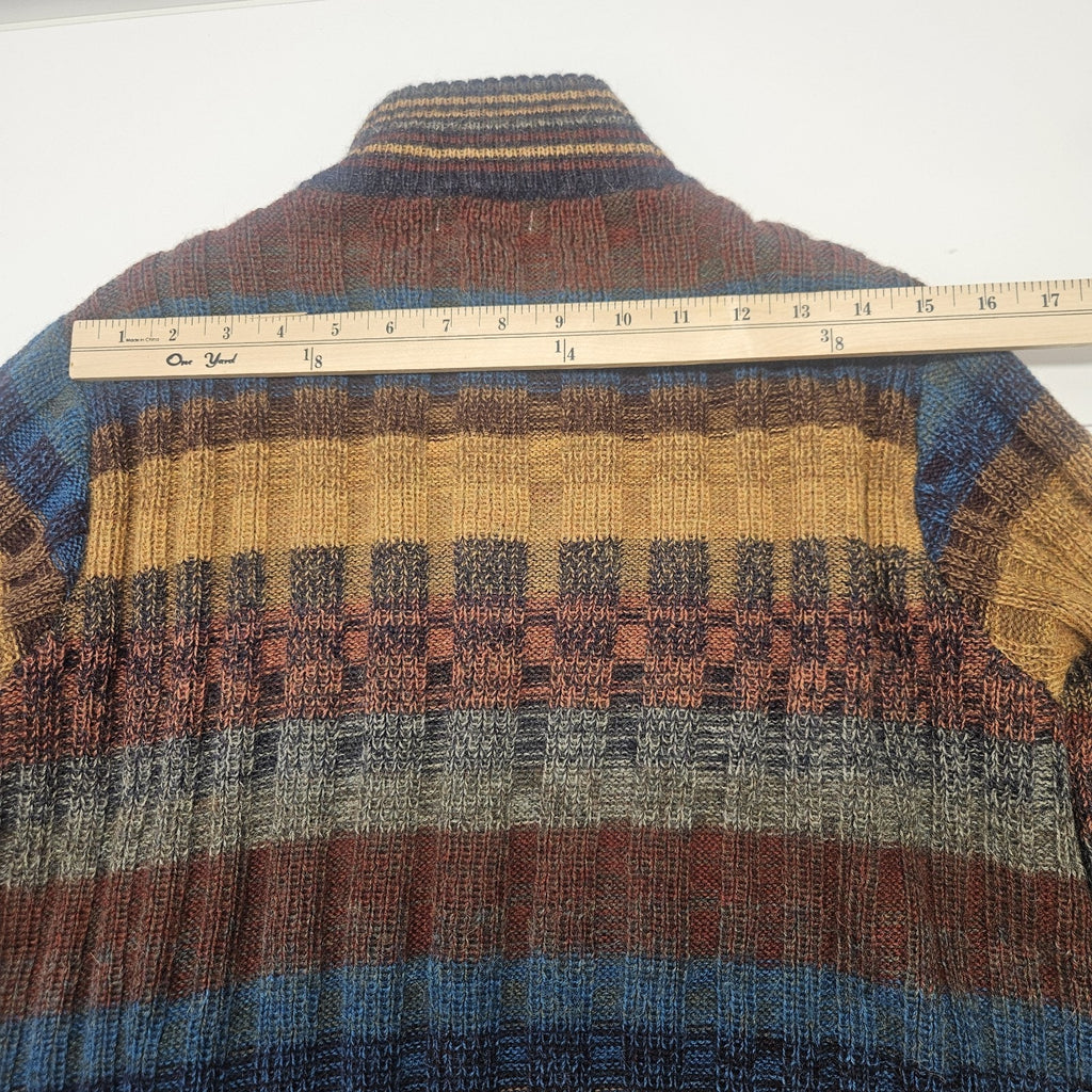 Novica 100% Alpaca Women's Quarter Zip Knit Sweater Peru Small Boho Striped