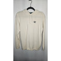 Vtg Lauren Ralph Lauren Knit Sweatshirt Women Med Off White Hoodie Pullover Y2K