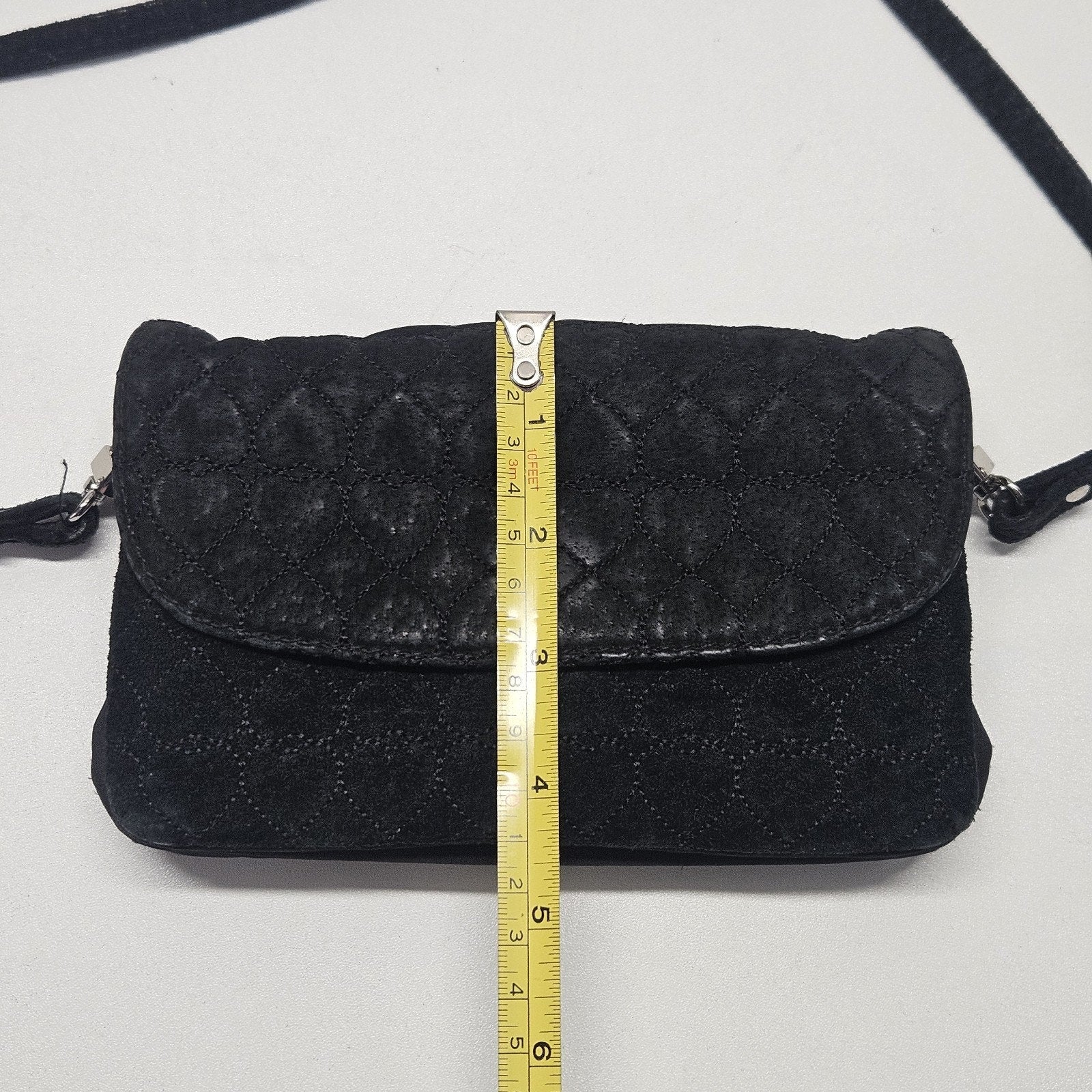 Vintage Wilsons Leather Maxima Black Suede Crossbody Quilted 90s Y2K Goth Grunge