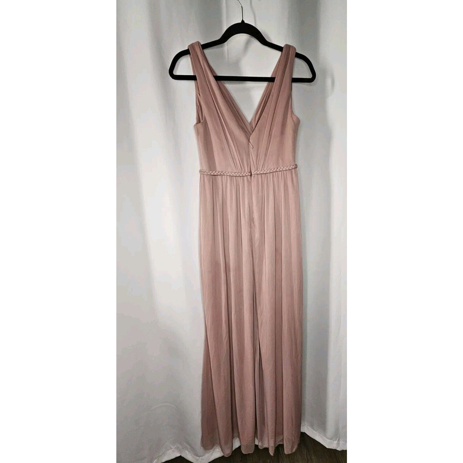Azazie Womens Tanicia Bridesmaids Dress Pink Pleated Sleeveless Slit Zip Size A6