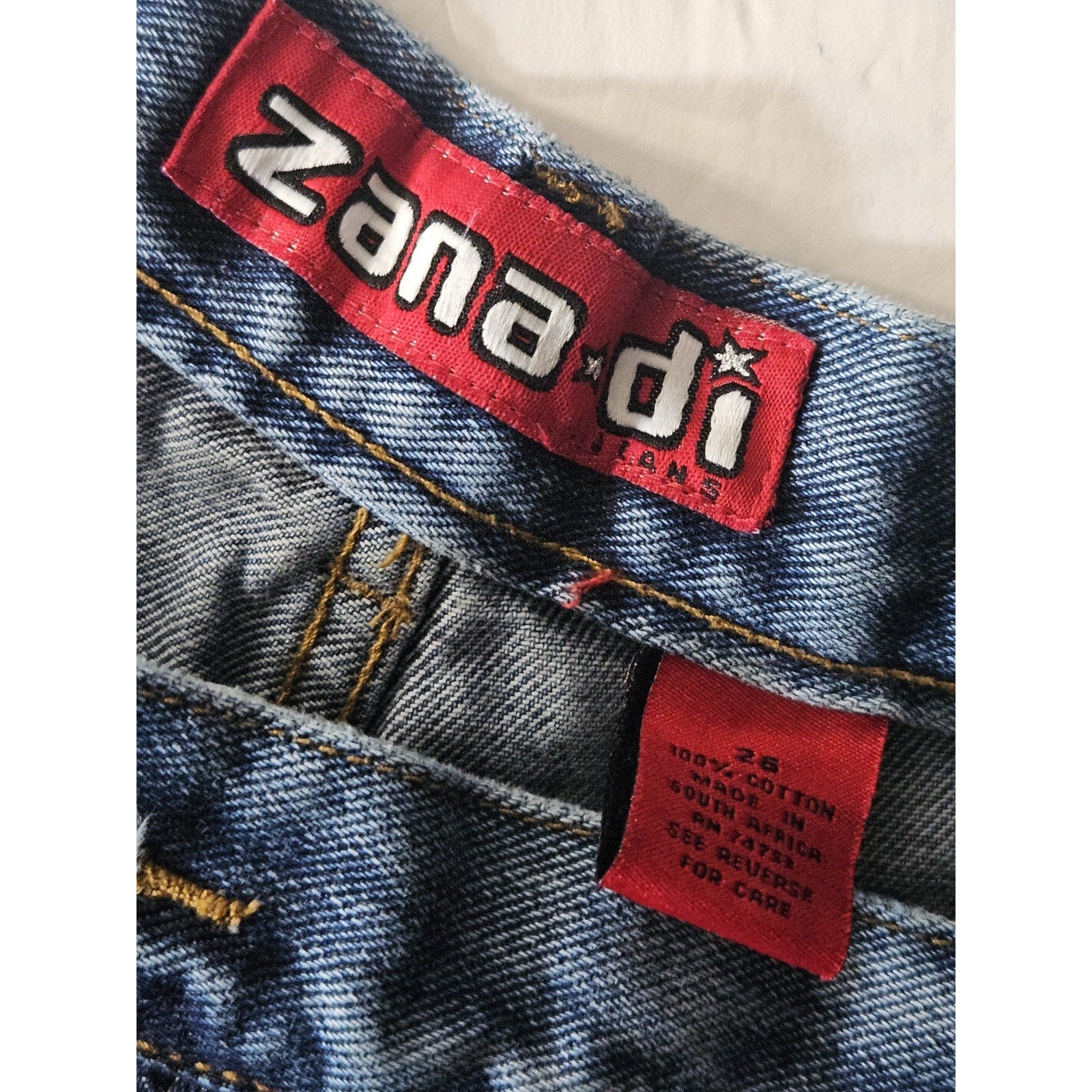 Vintage Zana Di Jeans Size 26 Ultra High-Rise Straight Wide Leg Grunge Mom Y2K