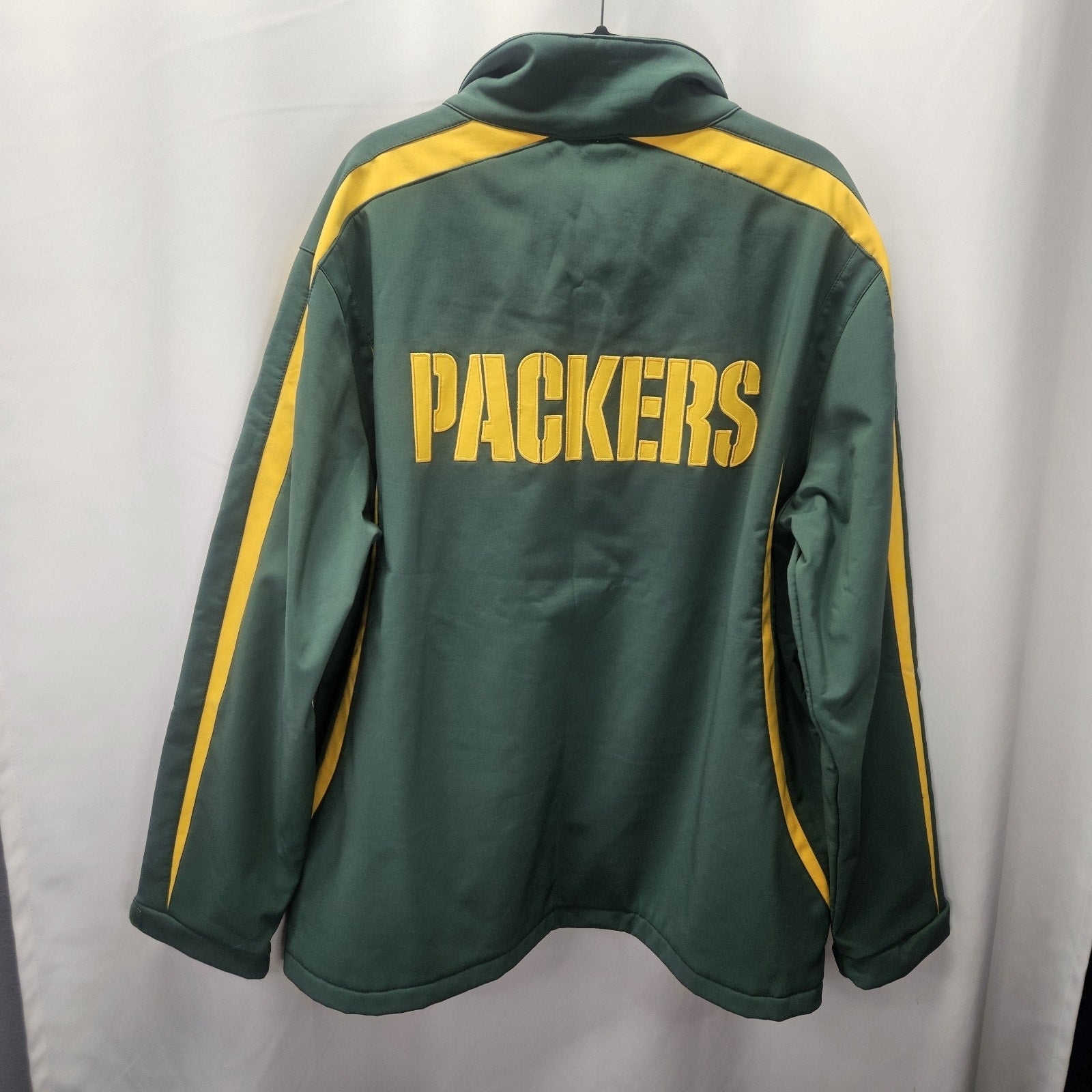 Green Bay Packers NFL Embroidered Football Full Zip Soft Shell Coat Men XXL