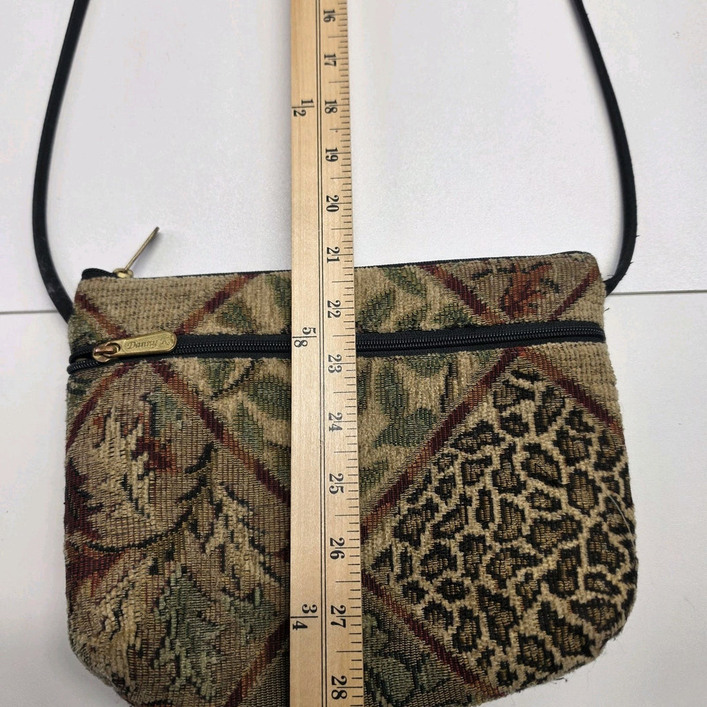 Vtg Danny K tapestry Floral Crossbody Shoulder Bag Purse Zipper Bag Bohemian
