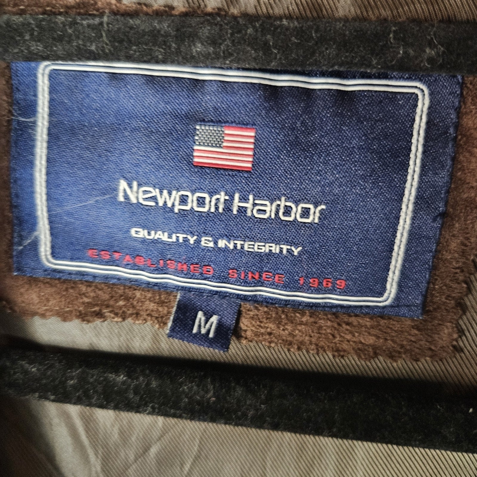 Y2K Vintage Newport Harbor Men's Classic Brown Suede Jacket Medium