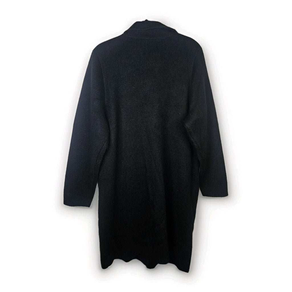 Torrid Long Sleeve Notched Collar Long Cardigan Sweater Black 2 2x 18 20 #A08689
