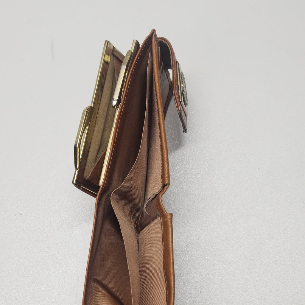 Vtg ROLFS Zodiac Sign Cowhide Wallet Camel Brown Boho Celestial Whimsigoth