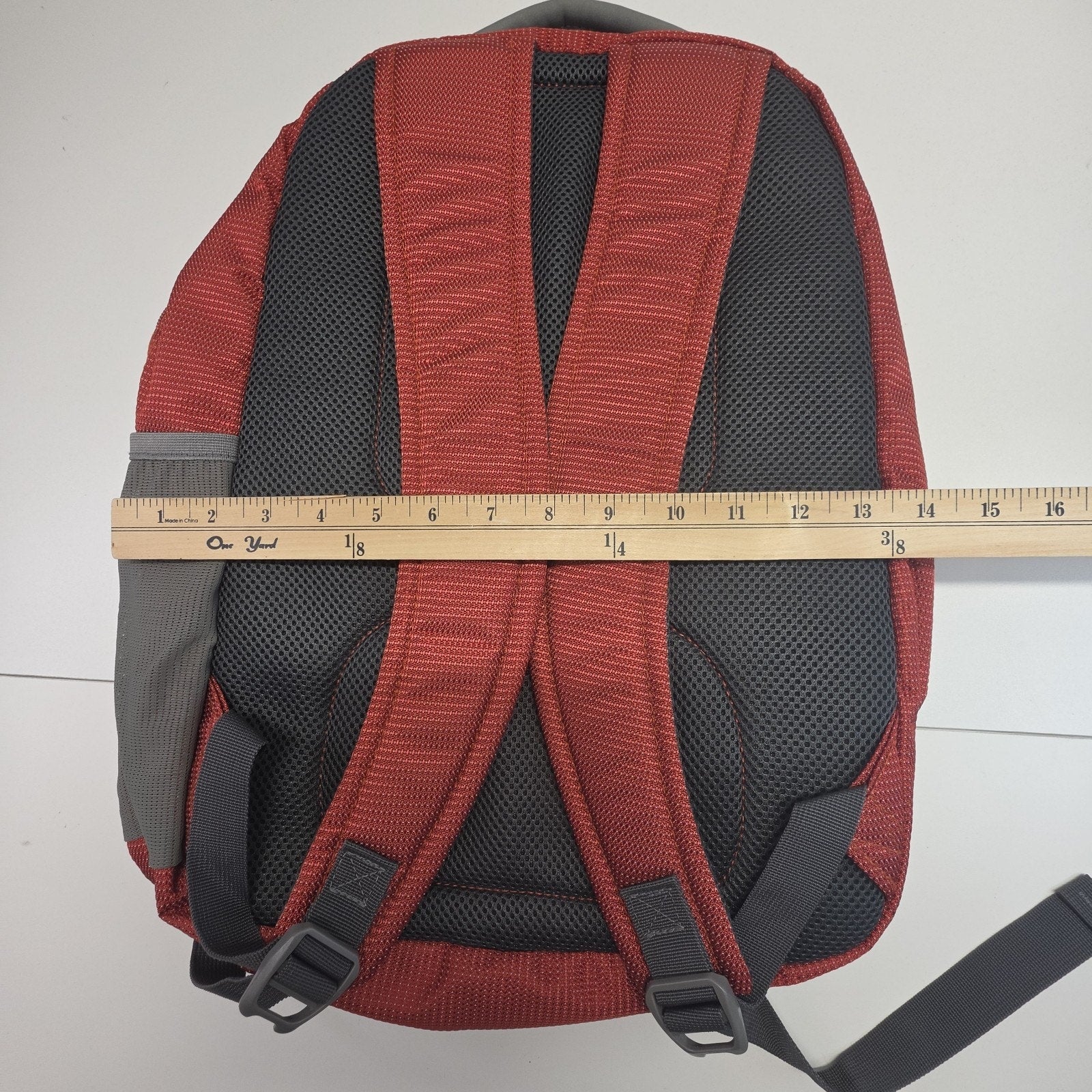 Kenneth Cole Reaction 19" Backpack 15.6" Laptop Pocket Red Gray Textured