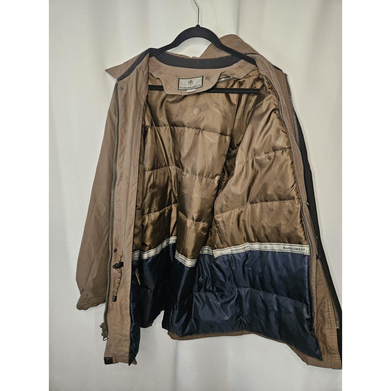 Vintage Rainforest Goose Down-Filled Super Warm Brown Jacket Men's Size US XL