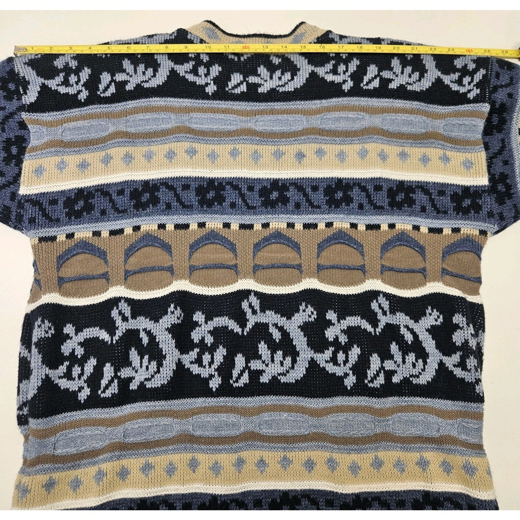 Vintage Abstract Geometric Pattern Knit Unisex Size XL Grandpa Ugly Sweater