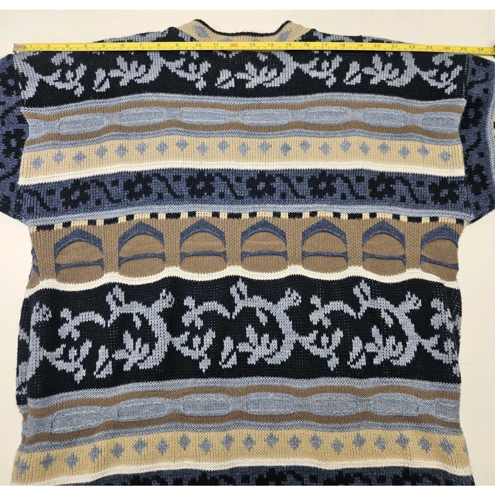 Vintage Abstract Geometric Pattern Knit Unisex Size XL Grandpa Ugly Sweater