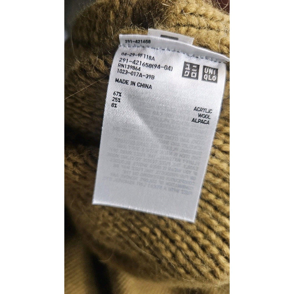 Uniqlo x JW Anderson Tan Sweater Dress Small Chunky Knit Sweater Midi Dress