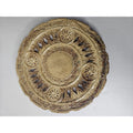 Art Pottery Glazed Vintage Ornate Plate 11.5 3729 Brown Tan