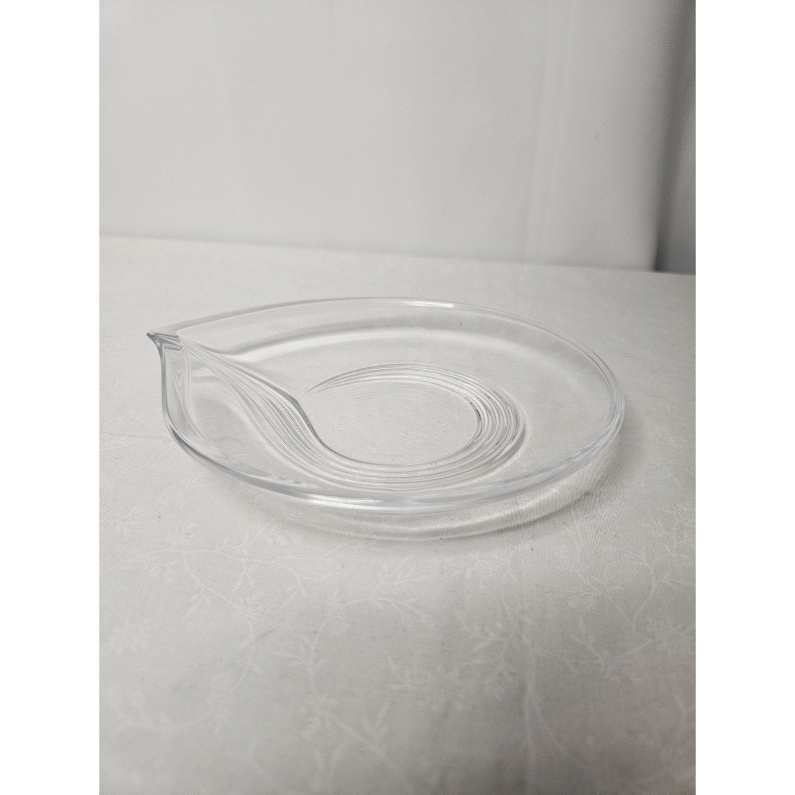 Signed Nachtmann Teardrop Shaped Crystal Accent Candy Nut Dish Art Deco Bavaria
