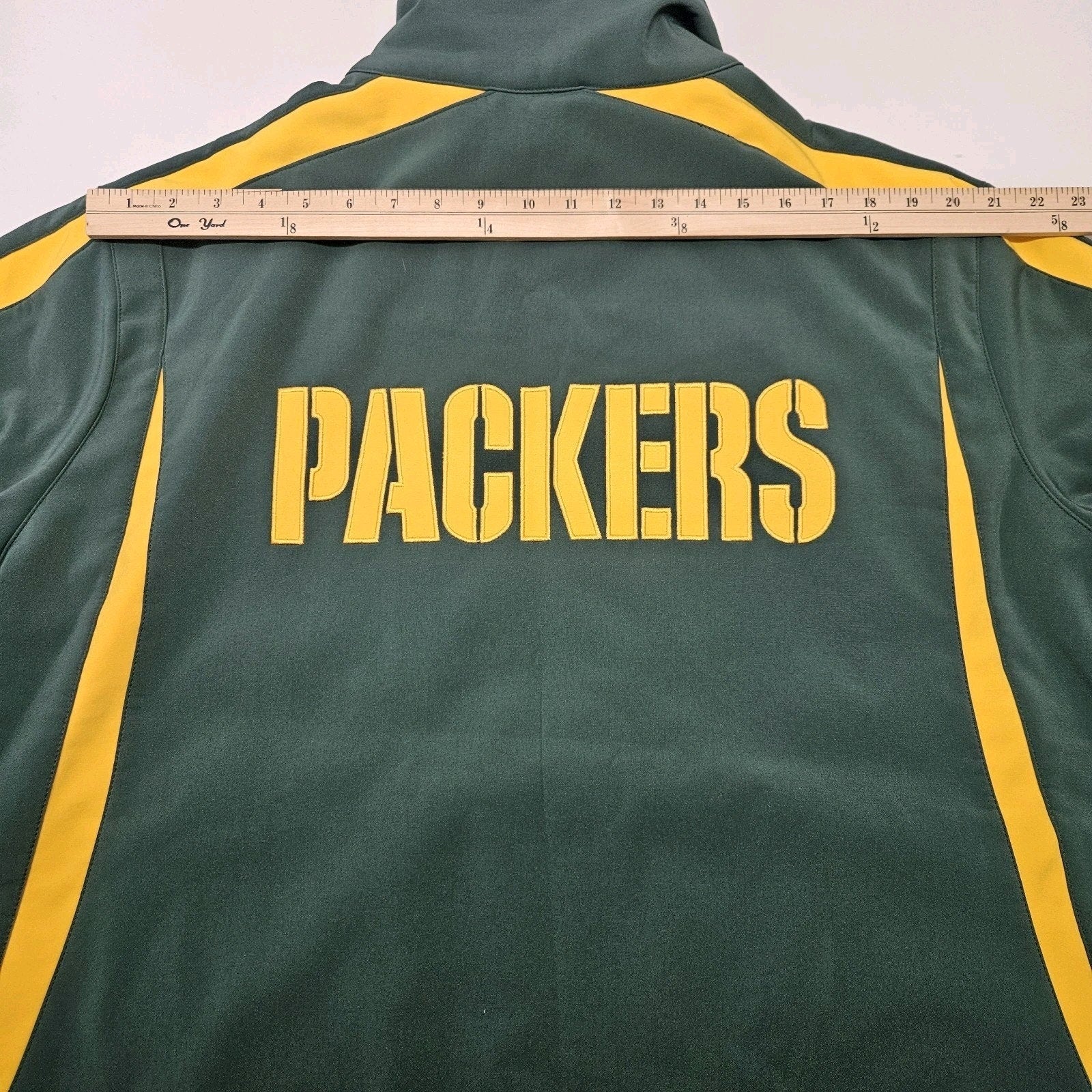 Green Bay Packers NFL Embroidered Football Full Zip Soft Shell Coat Men XXL