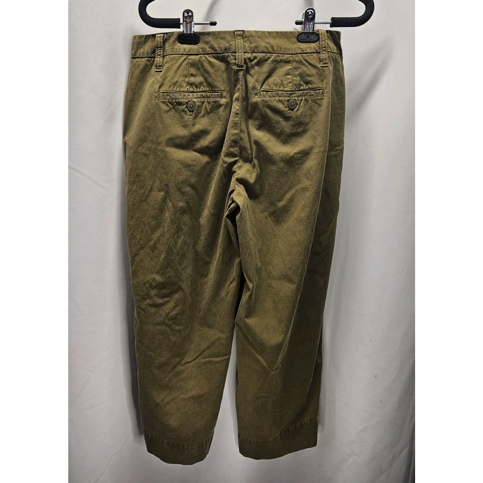 TALBOTS Olive Green Straight Leg Crop Pants size 4 Womens Casual Army Green