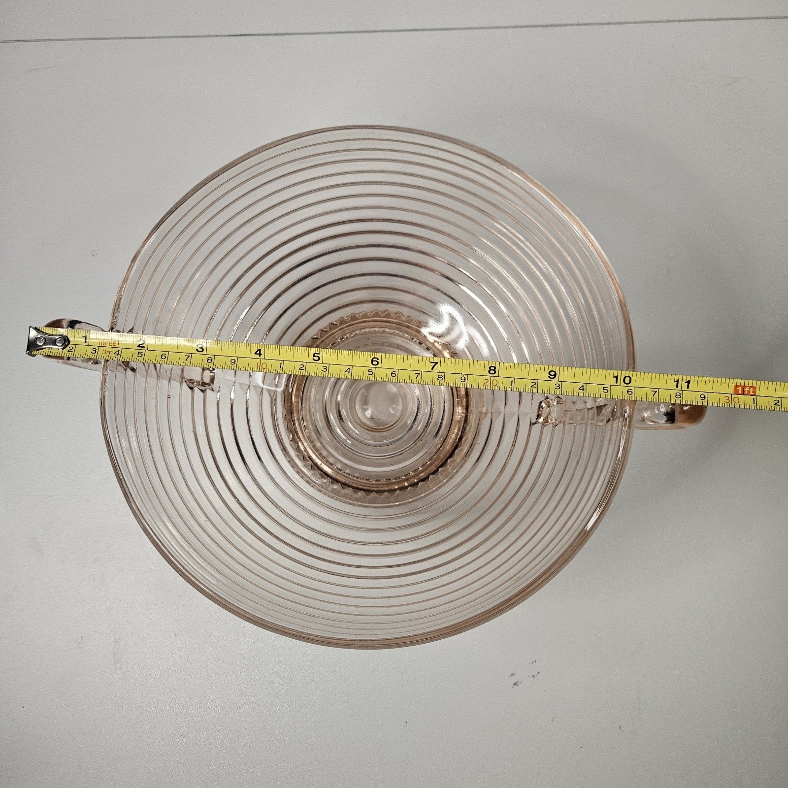 Vintage Depression Glass Manhattan Pink Anchor Hocking 9" Serving Bowl ~Chipped