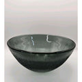 Retro Glass 9" Serving Bowl, Vintage MCM Gray Smoke Glass, Fersken W Johansson, Norwegian Tableware