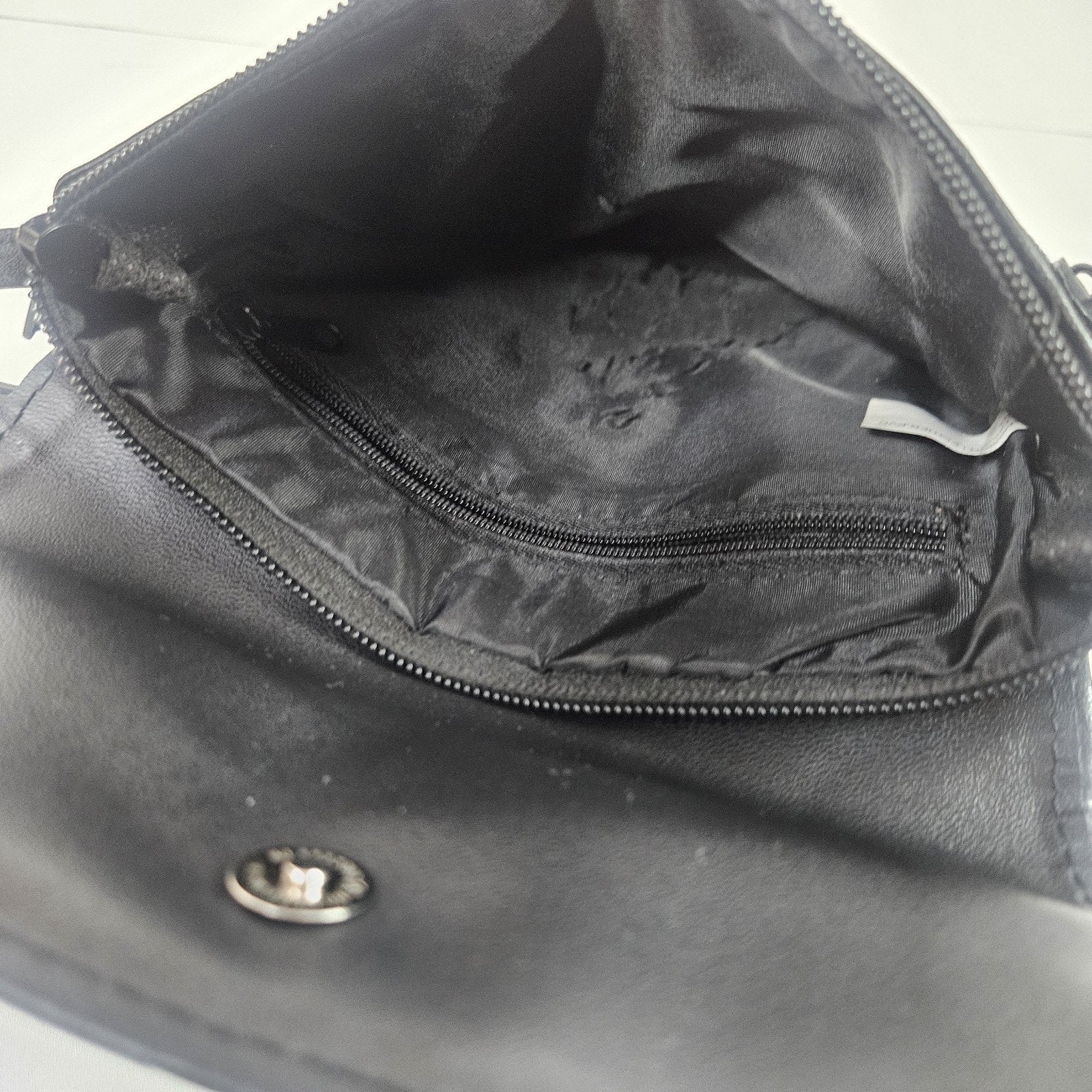 Retro Patchwork Micro Shoulder Purse Black Lambs Leather Crossbody Bag