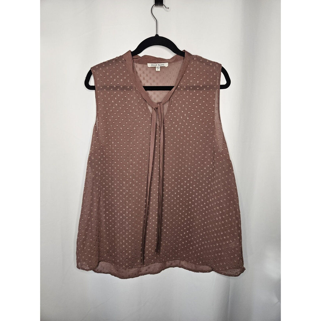 Women’s Black Rainn Career Sleeveless Blouse Top Lightweight Size XL Mauve