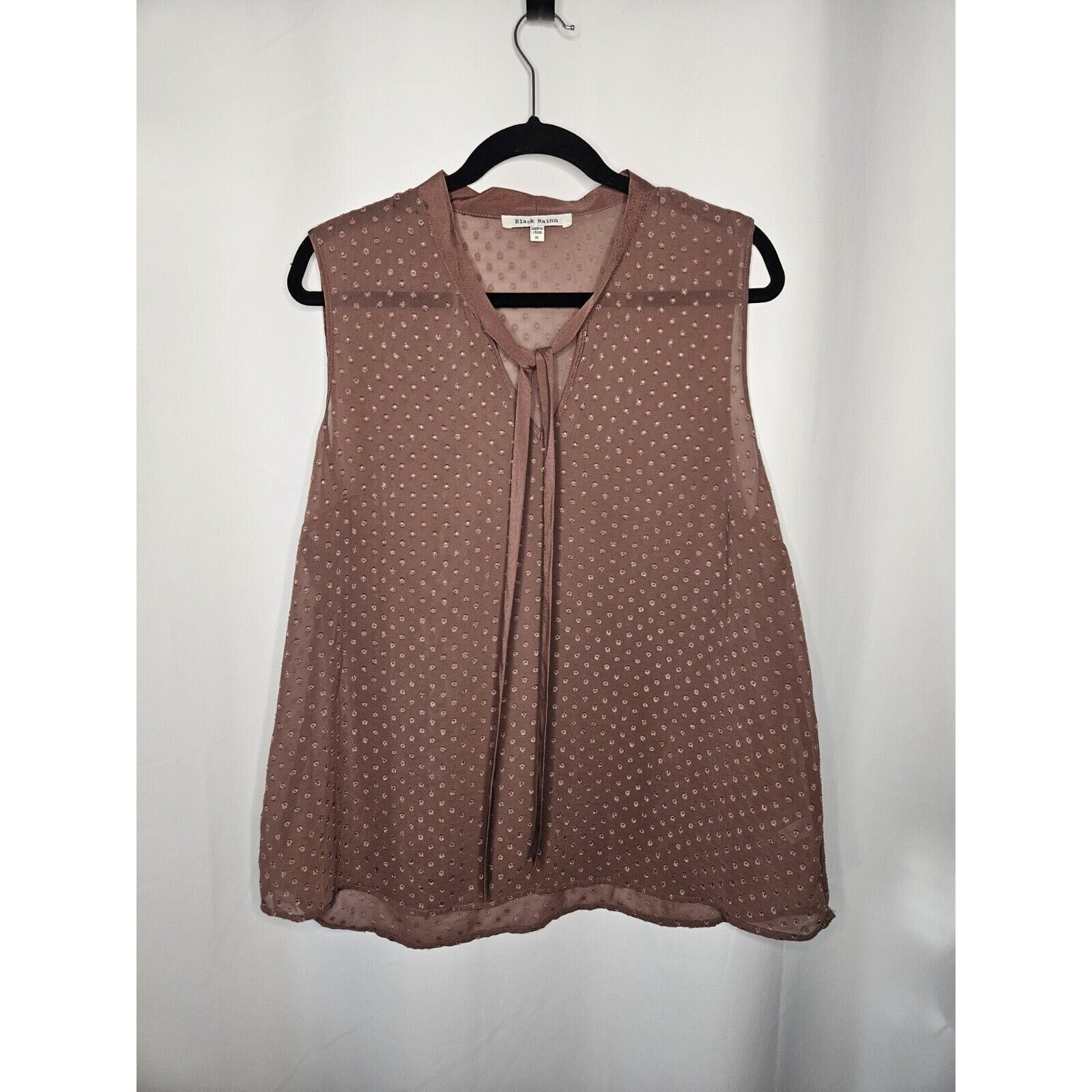 Women’s Black Rainn Career Sleeveless Blouse Top Lightweight Size XL Mauve