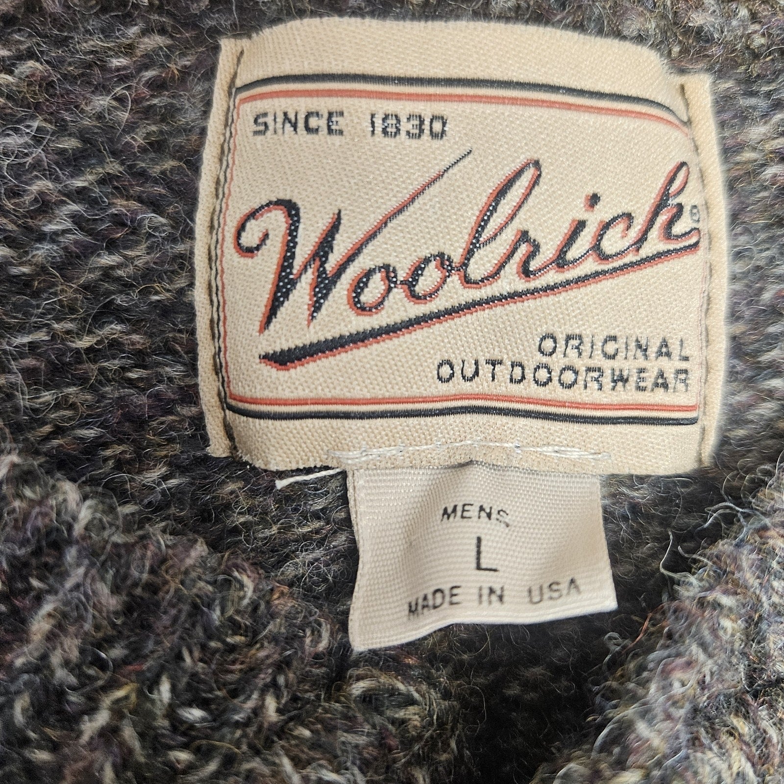 Sweater Knitted Woolrich Men's L Wool Henley Long Sleeve Pullover 3 Button USA