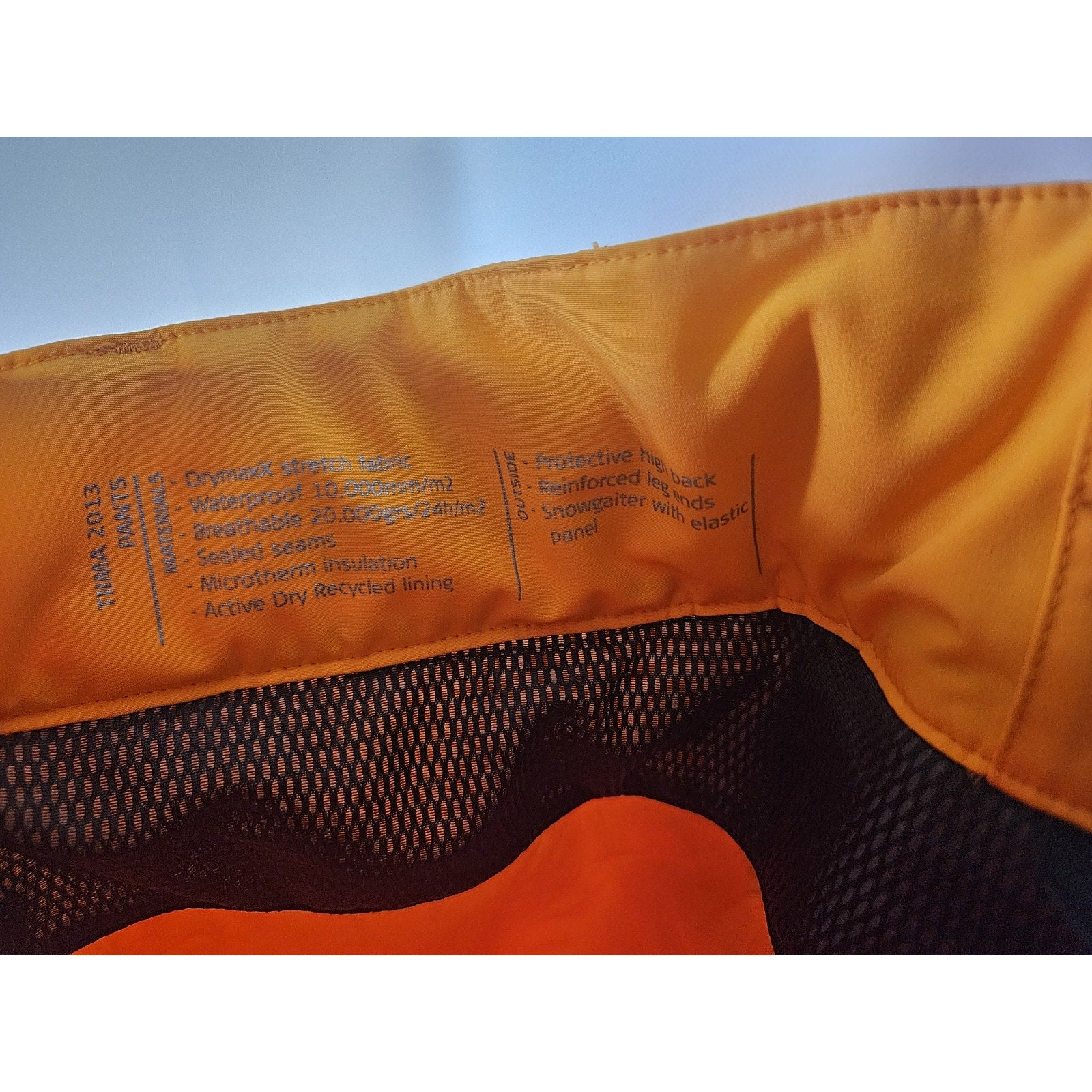 HALTI DrymaxX Ski Pants Mens Size XXL Removable Straps Adjustable Waist Orange