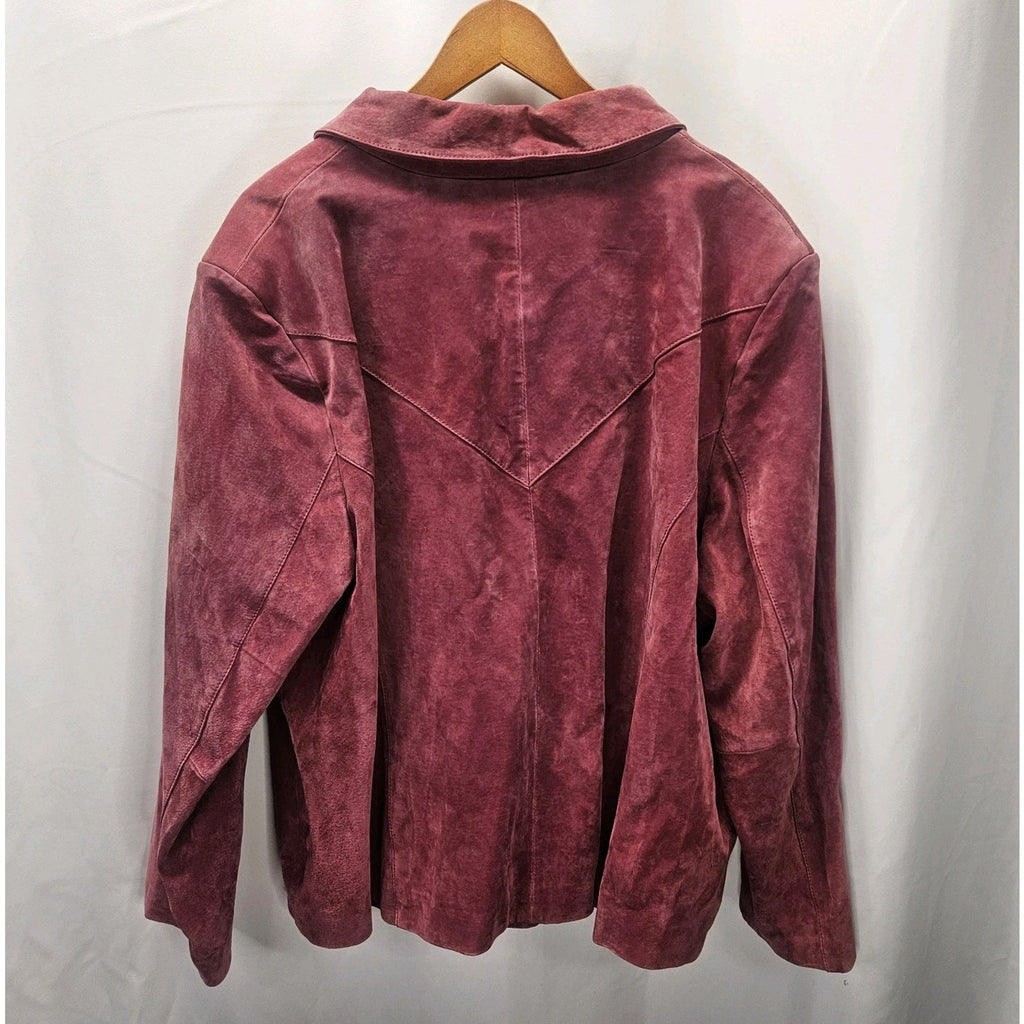 Nwt Lane Bryant Moto Jacket Womens Plus Pink Suede Zip Front Pockets 24/26 3X