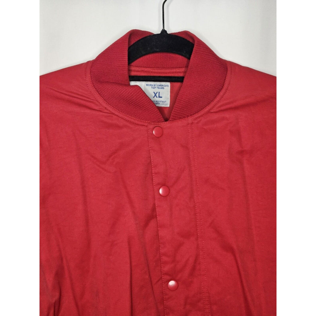 Russell Athletic Jacket XL Mens Red Button Up White Sleeve Stripe Vintage Sport