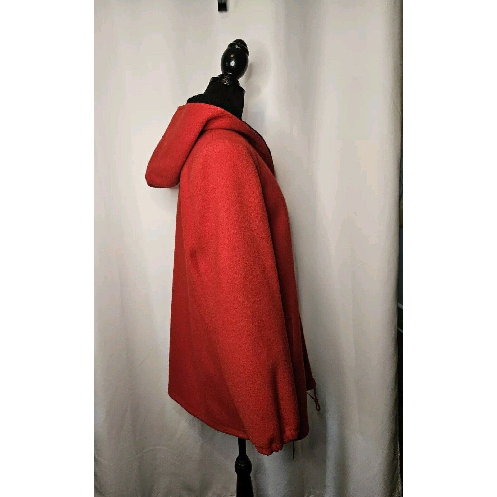 Authentic Mackintosh Vest Coat Wool Size 12 Vintage Made USA Hooded Red/Black