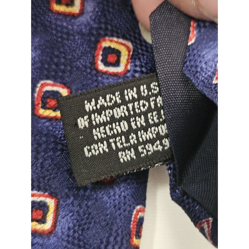 Isaac Zelcer 100% Silk Men's 59" L x 3.75" W Checkered Tie Blue - Tan- Burgundy