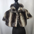 Y2K Charming Charlie Faux Fur Chinchilla Shrug Vest Cape One Size
