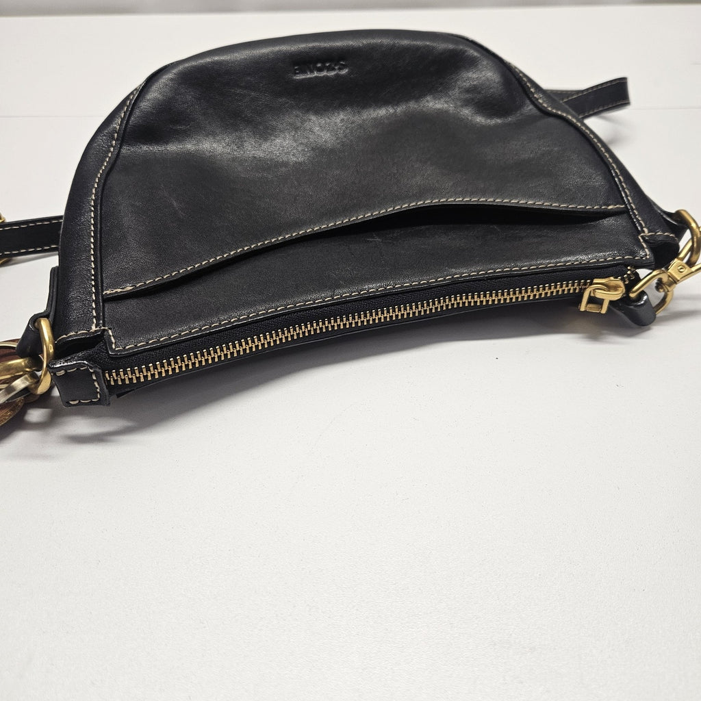 S-ZONE Small Leather Crossbody Bags for Women Cute Purses with RFID Black